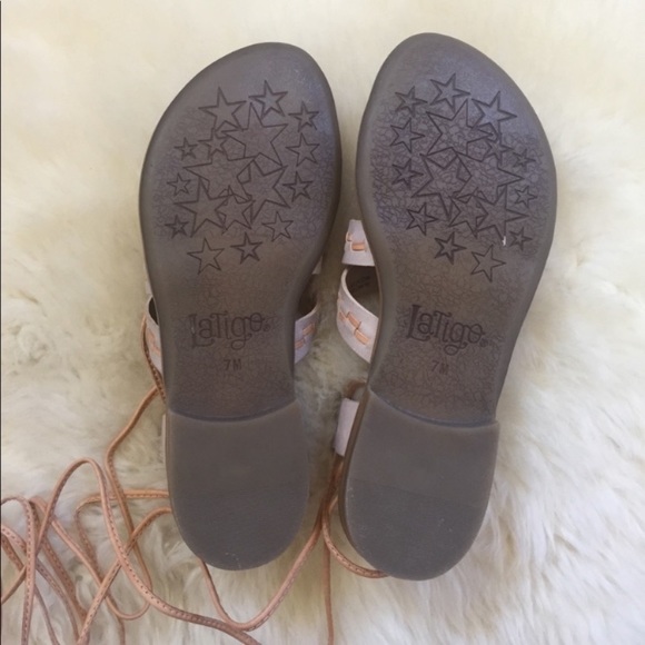 Latigo Gem Ankle Tie Flat Leather Sandals - Picture 8 of 8